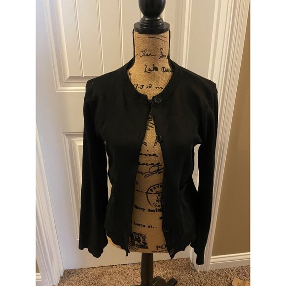 Black wide sleeve button up cardigan - Picture 1 of 2